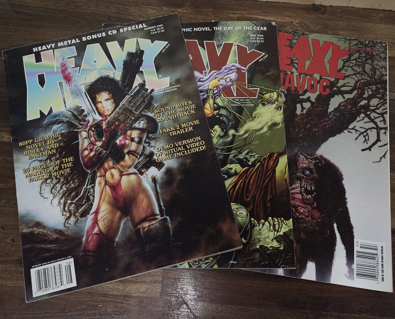 Heavy Metal Lot of 3 Special Issue Illustrated Comics Bisley Eastman May 2000