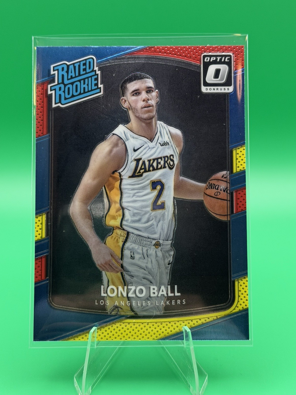 2017-18 Panini Donruss Optic - Rated Rookie Lonzo Ball #199 Red & Yellow (RC)