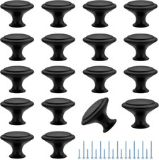 Matte Black Cabinet Drawer Hardware,30Mm Kitchen Cabinet Knobs,18 Pack Drawer