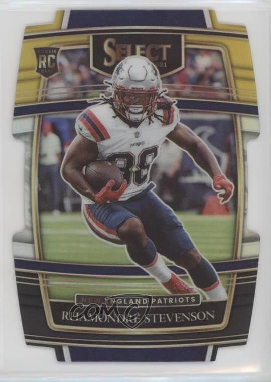 2021 Panini Select Concourse Black & Gold Prizm Die-Cut Rhamondre Stevenson 0p9n