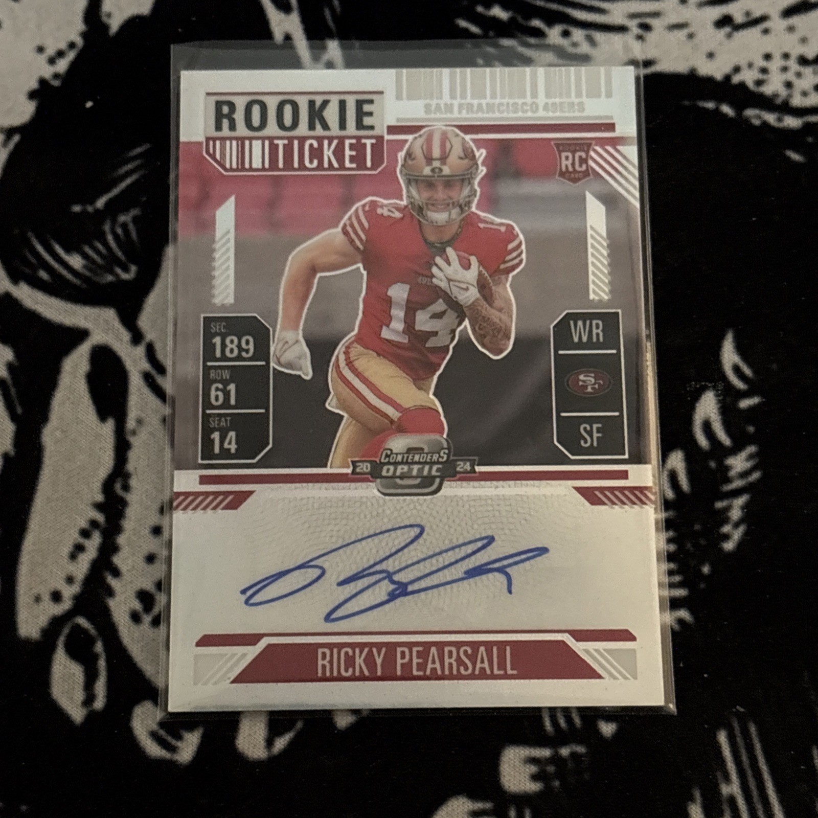 2024 Contenders Optic Silver Ricky Pearsall Rookie Ticket Auto RC #109 49ers