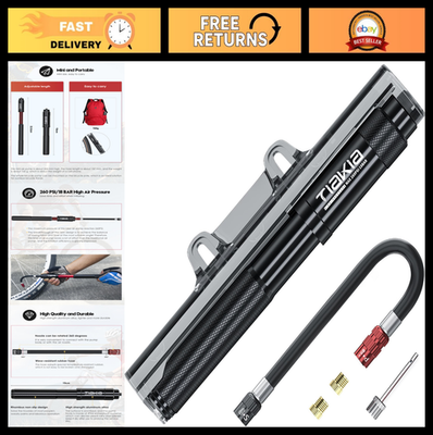 #ad Portable Mini Bike Pump 260PSI High Pressure Air Hand Pump for Presta amp; Schrad $39.99