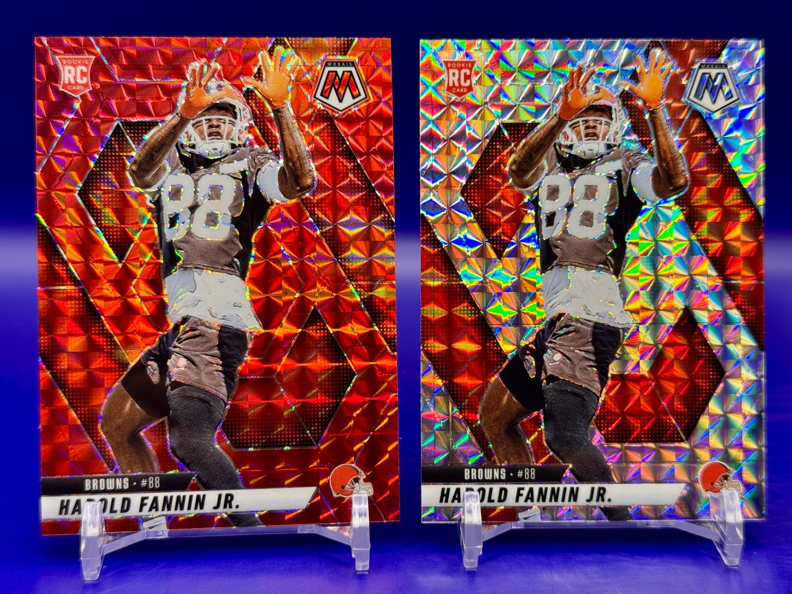 2025 Panini Mosaic Harold Fannin Jr. #384 Red Mosaic (RC) + Silver Mosaic (RC)