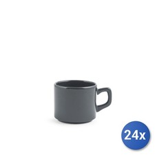 24x Teetassen aus Steinzeug Stockholm, grau, Cc190
