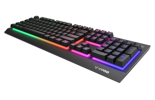 Rapoo V52s Wired USB BACKLIT Qwerty English Black Membrane Gaming Keyboard - Picture 5 of 9