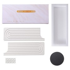 2 Pack Water Absorbing Diatomite Sink Tray 23.6"x3.9" Quick Dry Stone Faucet Mat