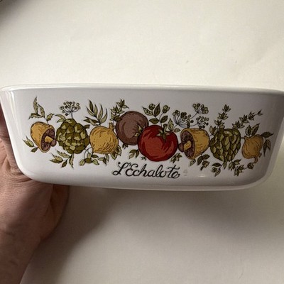 Vintage CorningWare Spice of Life L Echalote Casserole Dishes Set of 2 No Lids