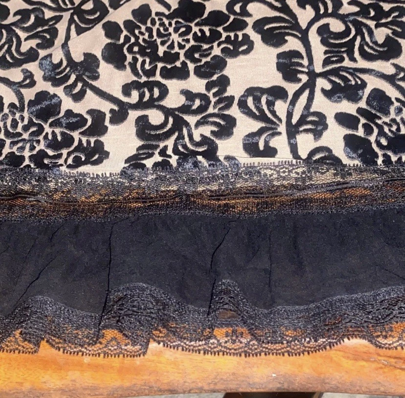 VTG Betsy Johnson Flocked Skirt S Velvet Burnout Whimsigoth Fairy Grunge Y2k 90s - Image 2 of 4