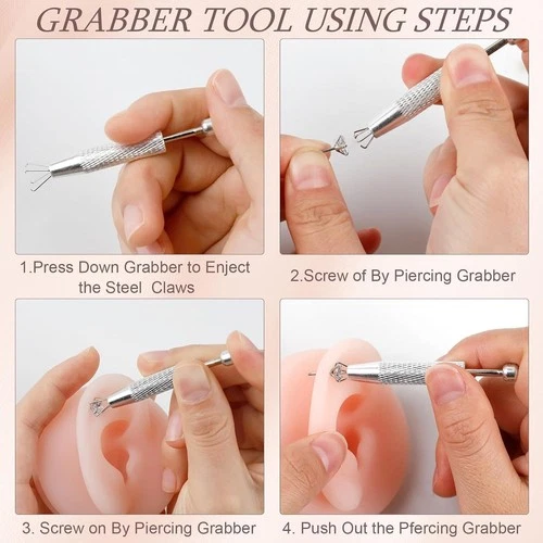 2Pcs Stainless Steel Piercing Ball Grabber Tool Set – Effortless Jewelry Changes image 7