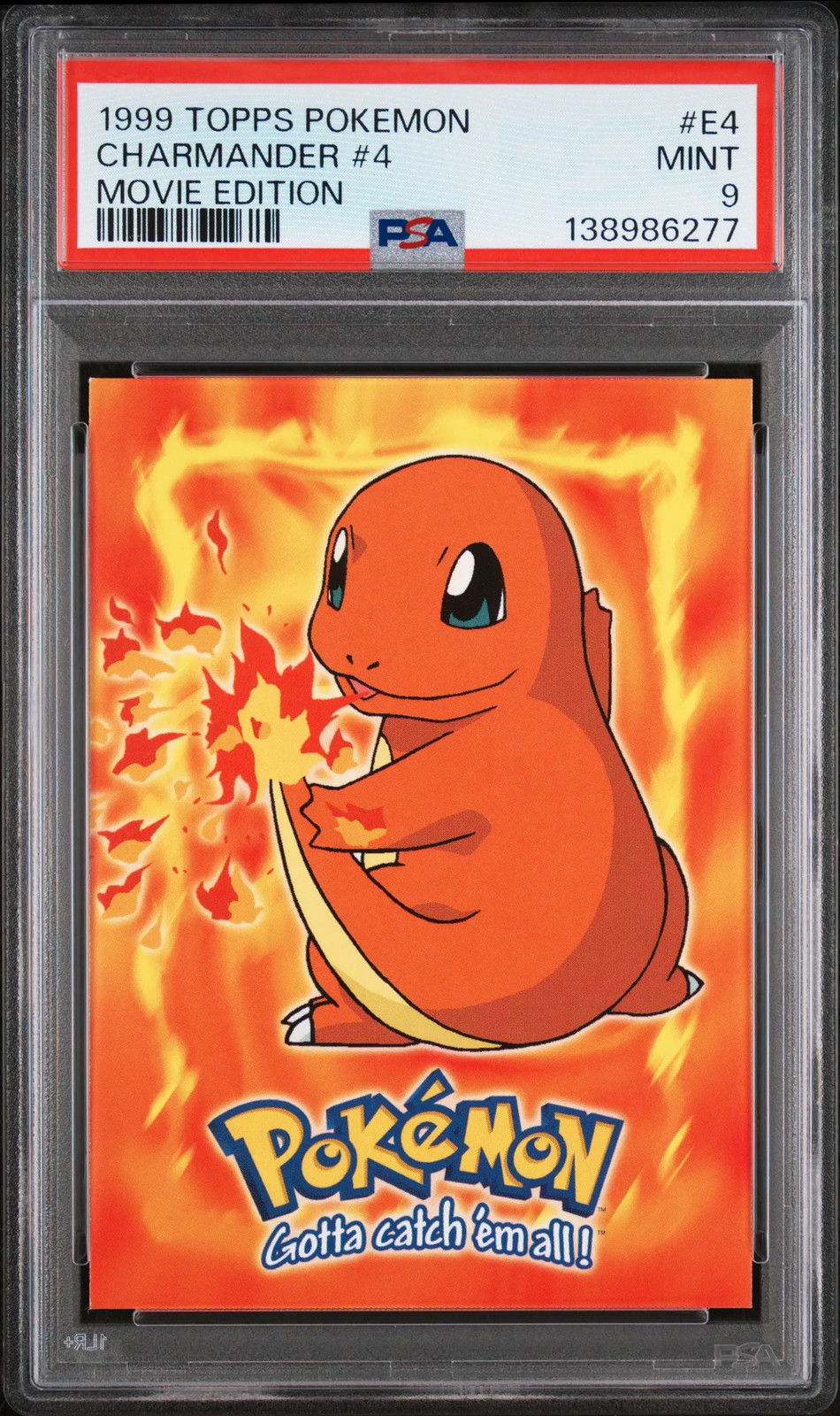 1999 Topps Pokemon The Movie Edt Charmander #4 Edition #E4 PSA 9