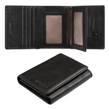 Trifold Wallets for Men Genuine Leather Large Capacity RFID Blocking, Include...