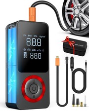 Cordless Tire Inflator Portable Air Compressor, 150 PSI Air Pump with Recharg...