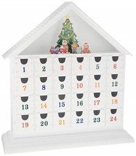 Reed & Barton White Wooden Advent Calendar 15" Classic Christmas 24 Drawer New