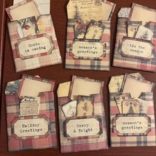 One Hand made junk journal Christmas Pocket With Tags