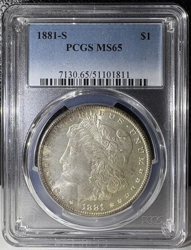 1881-S $1 Morgan Dollar PCGS MS65 Reverse Toned (811)