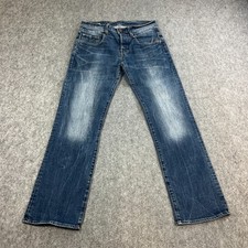 G-Star Herren Jeans Regular Straight 30 32 Medium Wash Blau Schnurrhaare Fades Radar