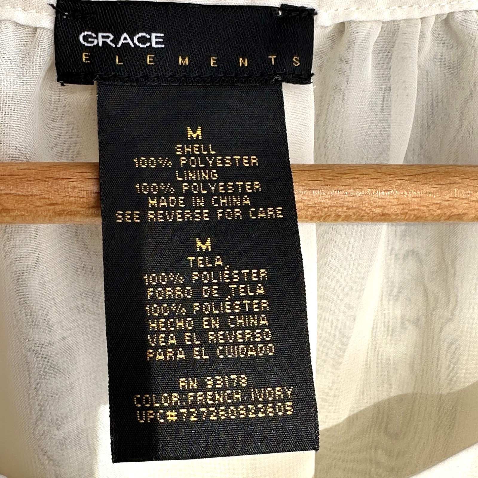 Grace Elements Ivory Sheer Pintuck Button Front B… - image 7