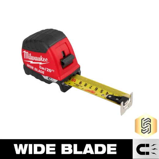Milwaukee 48-22-1226M 8m/26ft Wide Blade Magnetic Tape Measure – Dual Scale - Image 2 of 3