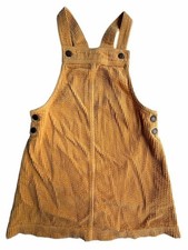 Tahari Corduroy Overalls Dress Size 7 Yellow