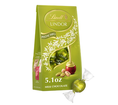 Lindt LINDOR Pistachio Milk Chocolate Candy Truffles, 5.1 oz. Bag
