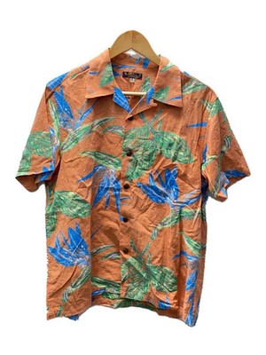 SUN SURF Aloha Shirt, Medium, Cotton, ORN SS38687