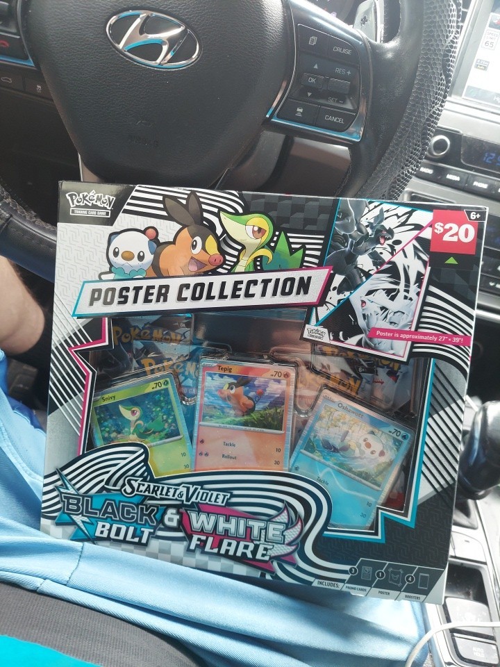 Pokémon TCG Scarlet & Violet Black & White Bolt/Flare Poster Box 3 Cards 6+