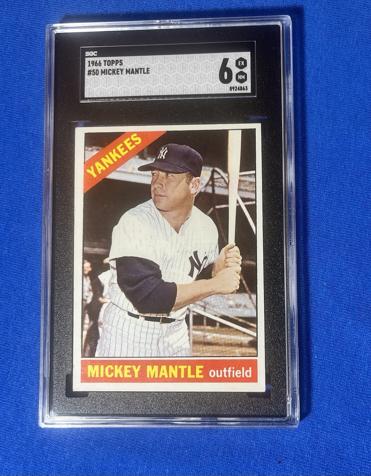 1966 Topps #50 Mickey Mantle SGC 6 EX-NM