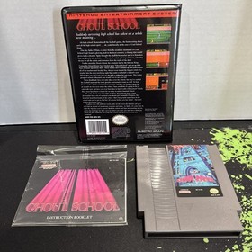 Ghoul School NES Game Complete W/ Manual & New Case Cleaned Tested Working Rare
