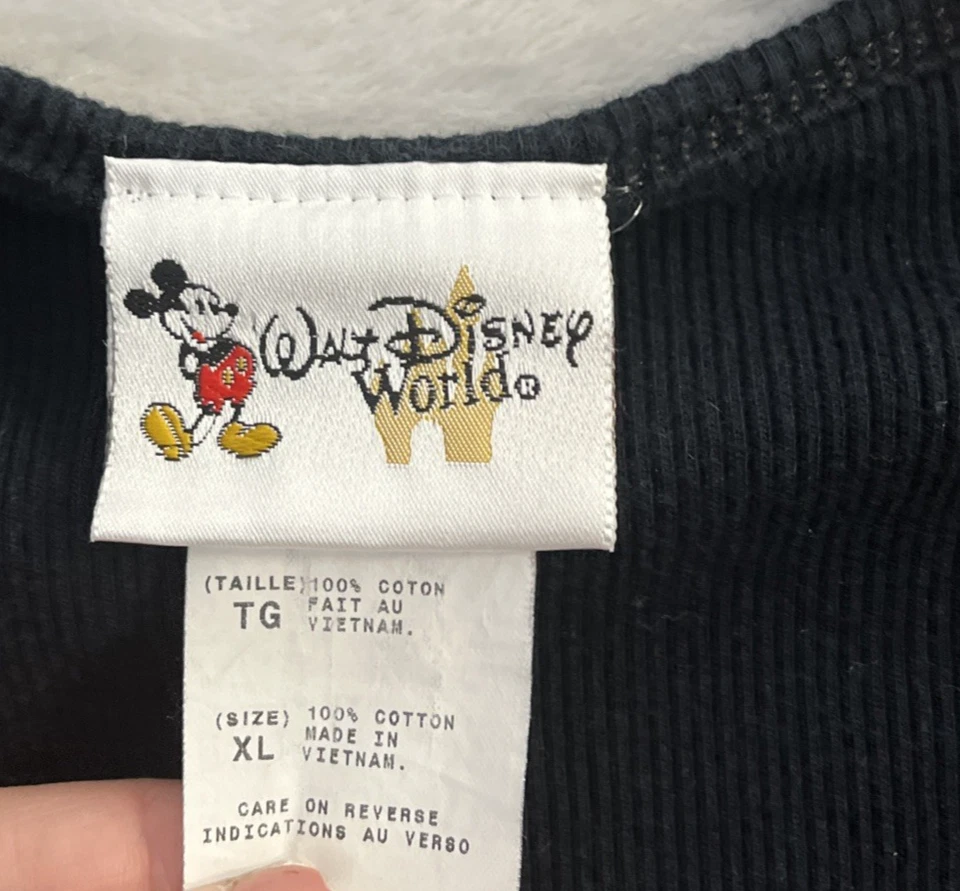 Disney Girls T Shirt Black Geometric XL Cotton Long Sleeve Round Neck Vintage - Image 3 of 4