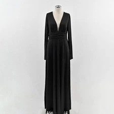 Baltic Born Arianna Maxi Dress Size XL Black Whimsigoth Long Sleeve Evening Gown