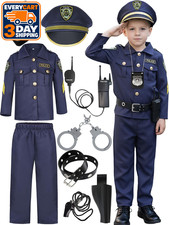 Kids Police Officer Costume Set For Boys Cop Uniform Costume for Halloween Cospl