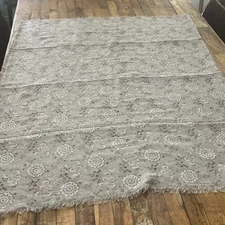 Scarf Shawl Beach Cover Up Floral Gray White 72" x 45" XL