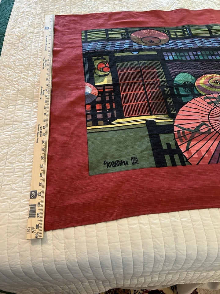 Tapiz Furoshiki colgante de pared vintage Clifton Karhu KYOTO Gion Koinobori Foto 3 de 4