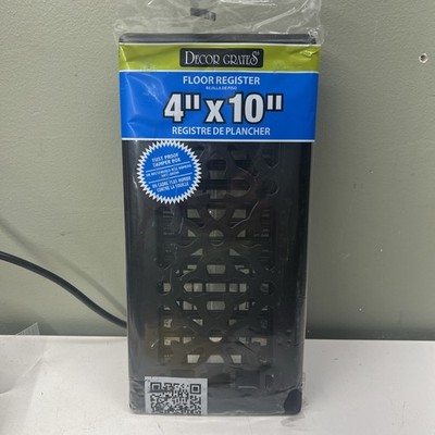 Decor Grates 4'' x 10'' Floor Register -/ Black - 1 Pc.