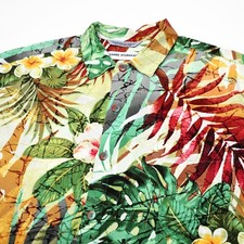 Jams World Shirt Mens Large Multicolor Hawaiian Art Print Floral Na Pali Resort