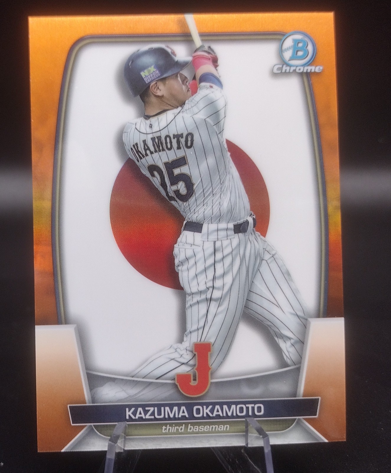 2023 Bowman Chrome Kazuma Okamoto WBC Orange /25