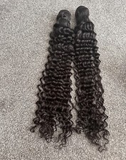 30 In Deep Wave Curly Brazilian Virgin Hair 3 Bundle Package 26/28/30