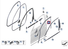 NEU BMW 5 G30 T�RDICHTUNG VORNE LINKS FENSTERF�HRUNG 51337336963 ORIGINAL