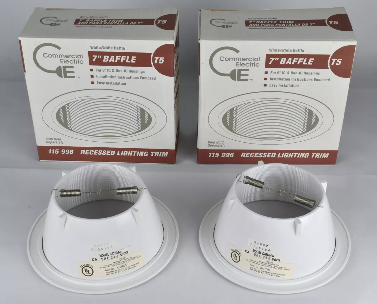 TWO Commercial Electric Recessed Lighting Trim 7