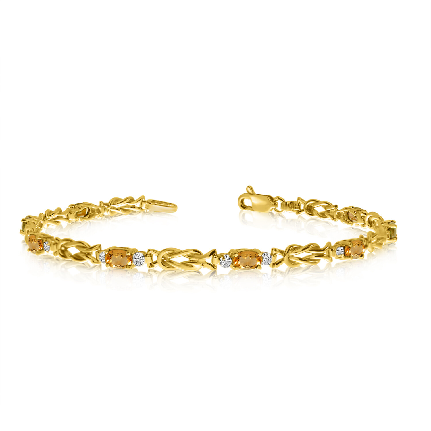 Нарукавная повязка LXR 14K Gelbgold овальная с цитрином и бриллиантами 184 карата 460790₽