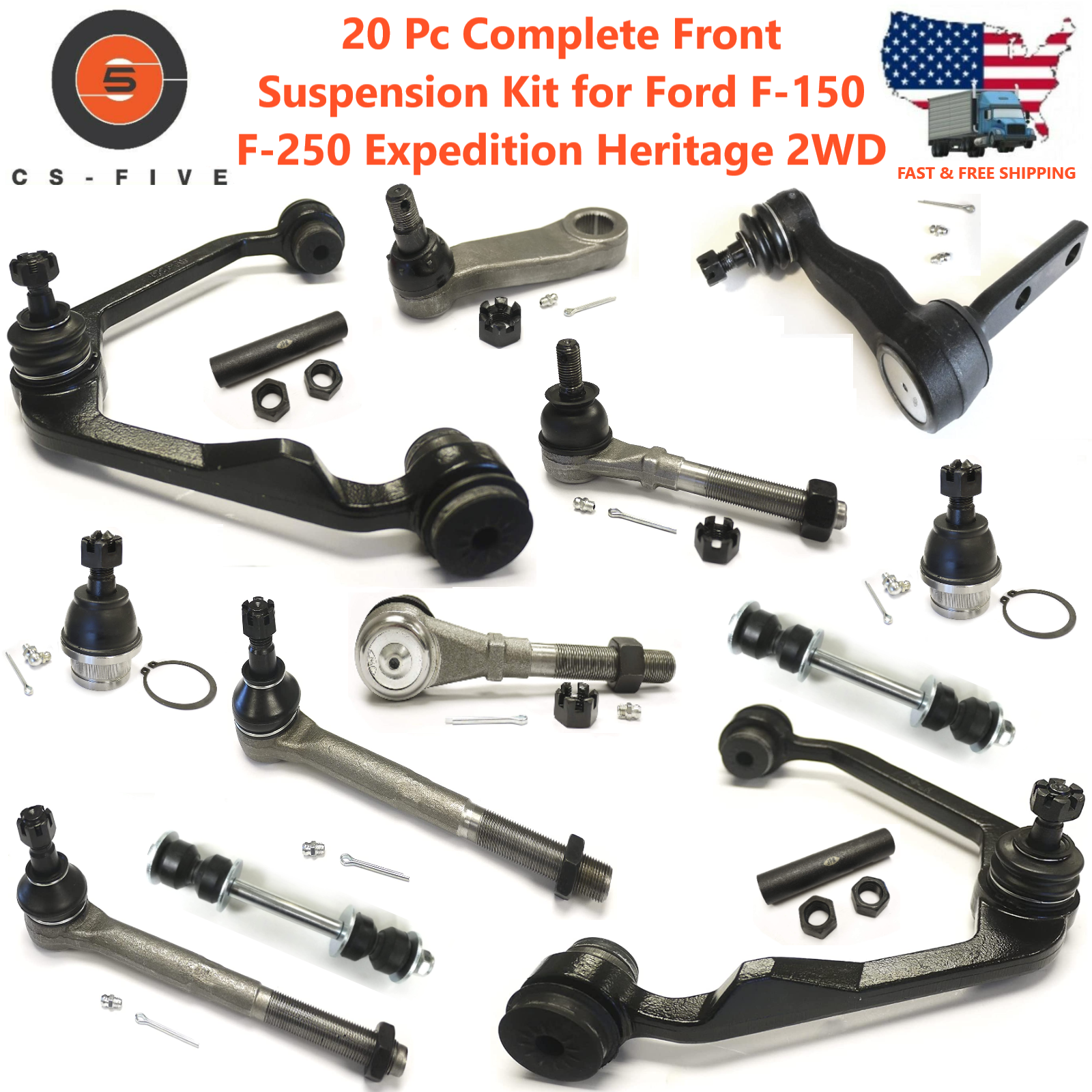 オンラインストア売上 サスペンション 19 PCサスペンションアッパー＆ローワーボールジョイントタイロッドフィット20012003 FORD