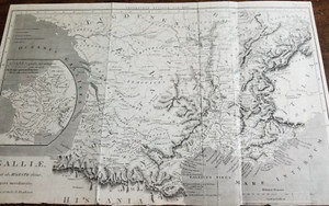 Original Map of Southern France (1811)in ancient times
