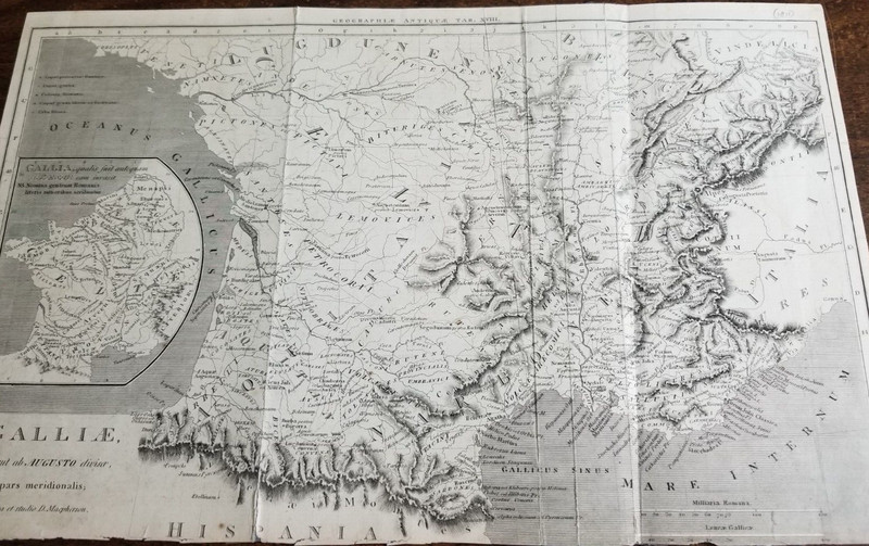 Original Map of Southern France (1811)in ancient times