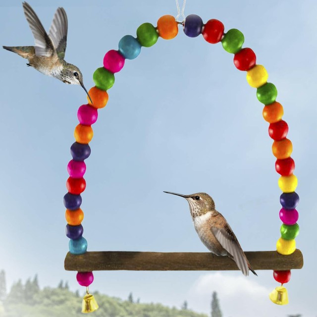 Humming Bird Swing Perch Wooden Dowel Makes for Resting Spot Allows to