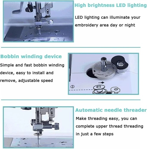 220V 45W Automatische Nähmaschine Nähen Stickmaschine Stickerei,150 Stickmuster - Bild 18 von 20