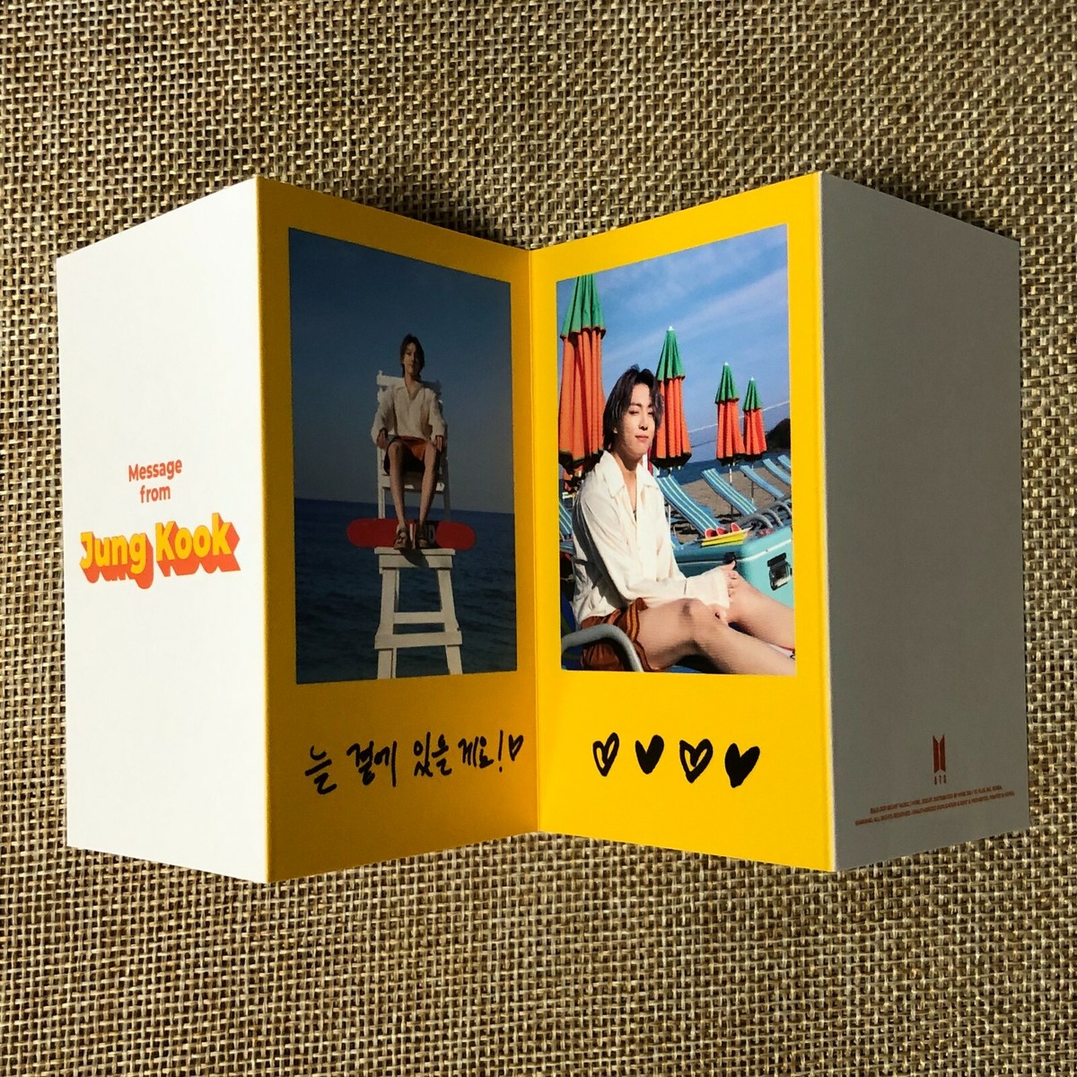 butter ジョングク メッセージカード BTS JUNGKOOK [ Butter ] Official Folded Message Card
