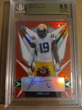 gem mint 2021 Leaf Valiant Orange Jabril Cox Rookie RC Auto #50/50 BGS 9.5 rare