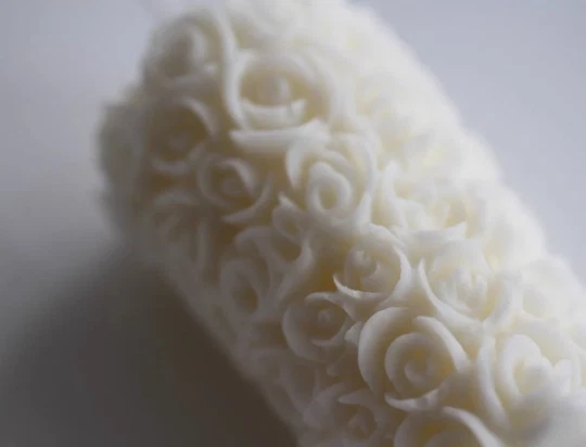 Vela de pilar rosa columna pilar hecho a mano en forma de cera de soja mezcla vela Au Stock Foto 2 de 3