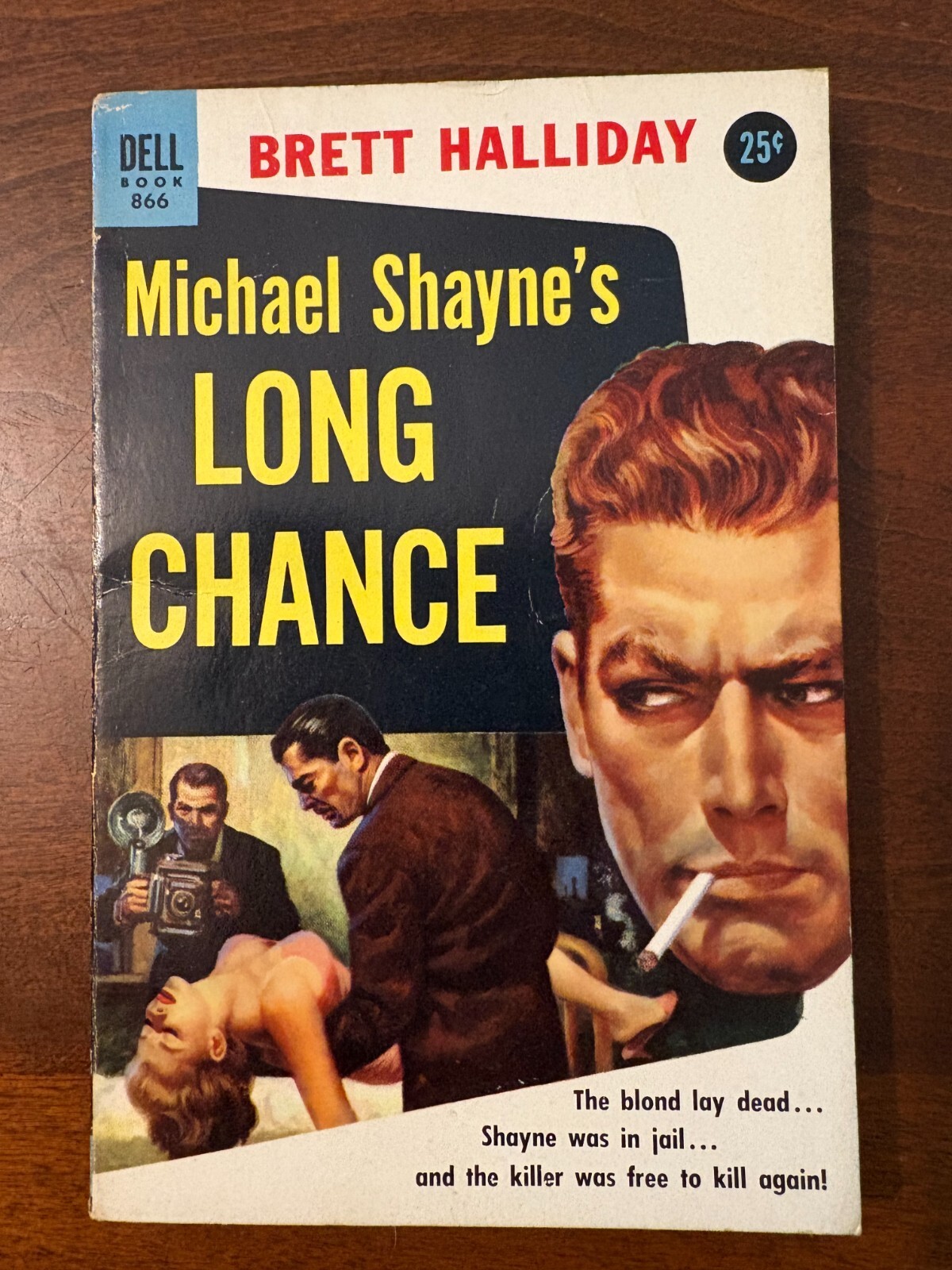 Fine cond. Michael Shayne's Long Chance by Brett Halliday, 1944 Dell #866 PB