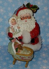 Christmas Resin Santa Baby's First Christmas Cradle  Toys Tree Ornament